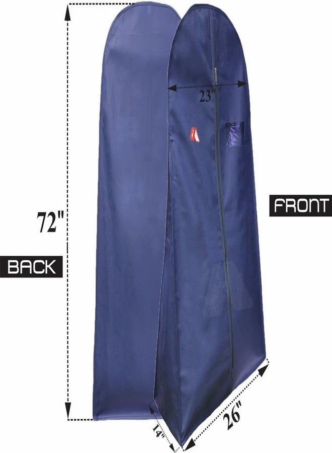 ABLE 62 Inch Wedding & Lehenga Dress Cover Garment Bag with 14 Inch Gusset, Breathable, Dust Protector, for Extra Wide Dress. Navy Blue Non-Woven Fabric Pack of 1 Pcs - Image 4